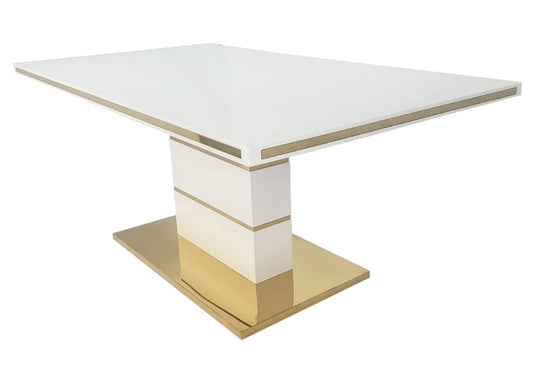 white gold dining table