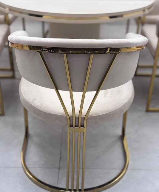 Gold and grey dining chair 