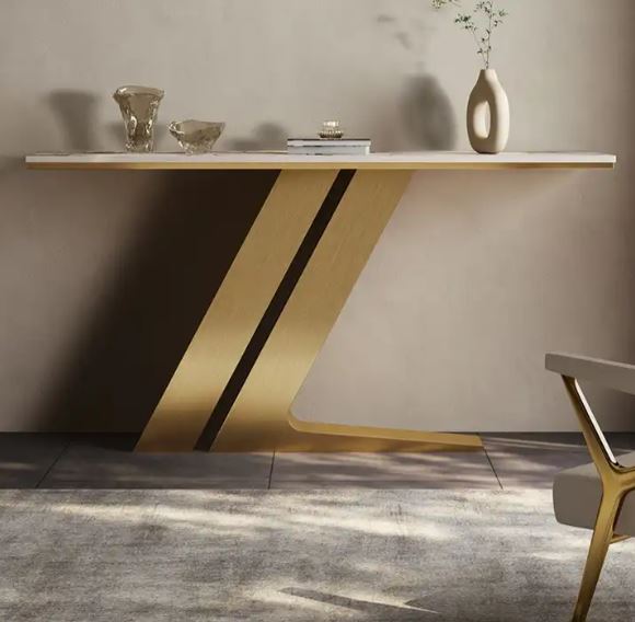 gold marble console table