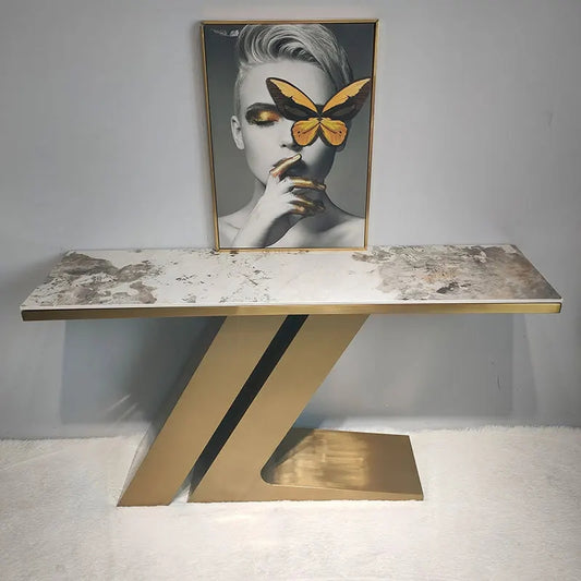 gold marble console table