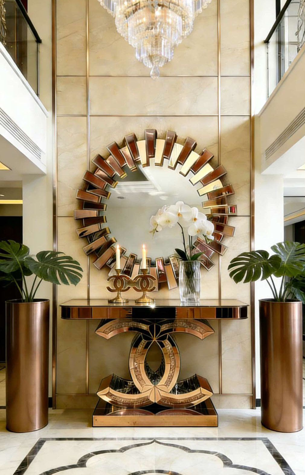 Rose Gold Mirrored chanel console 