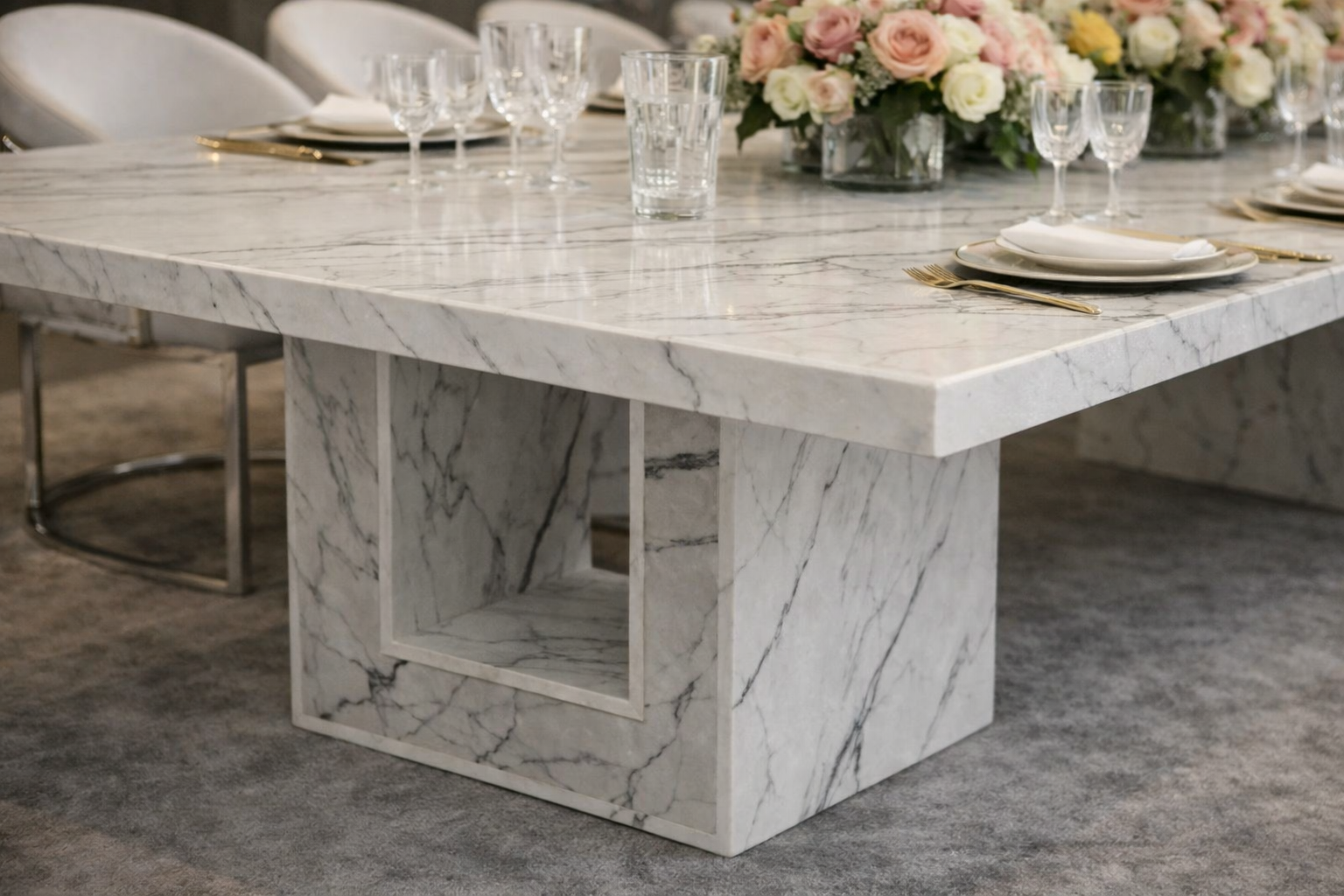 12, 14 seater marble dining table 