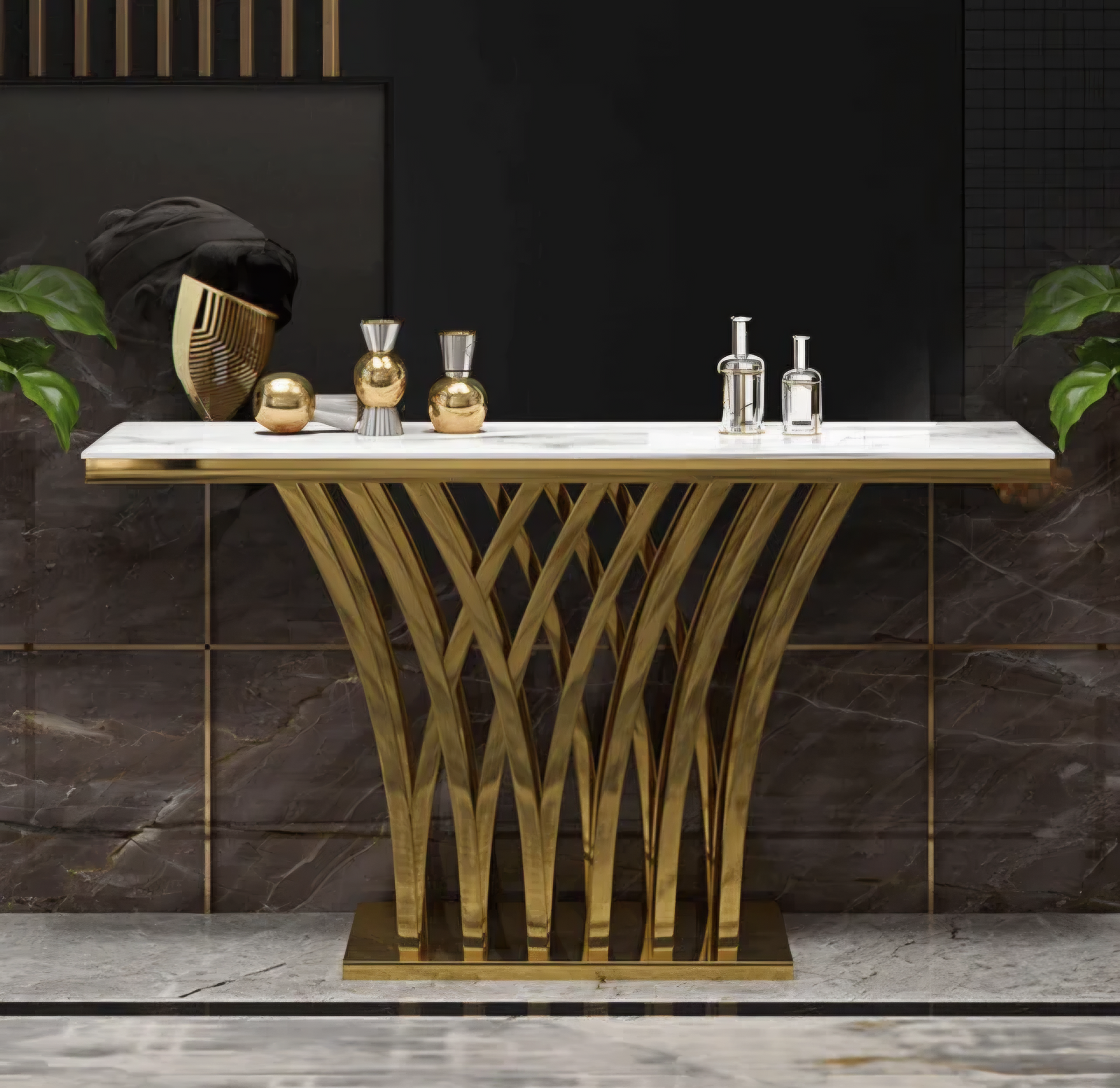 Gold server console table