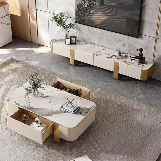 White and gold coffee table 