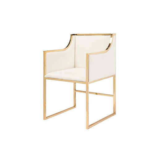 white and gold dining chairs
