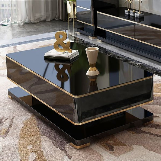 Black and gold modern coffee table