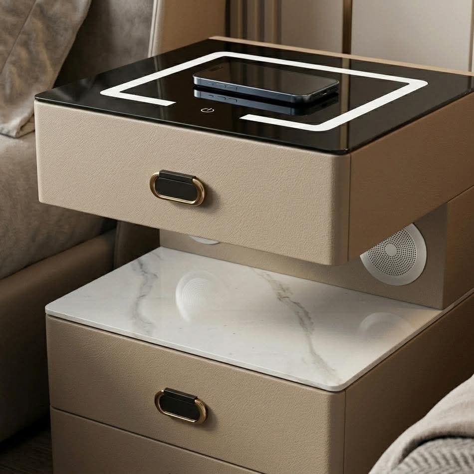 Smart wireless charging pedestal beige 
