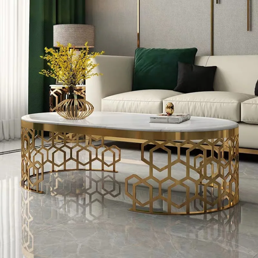 Gold marble coffee table