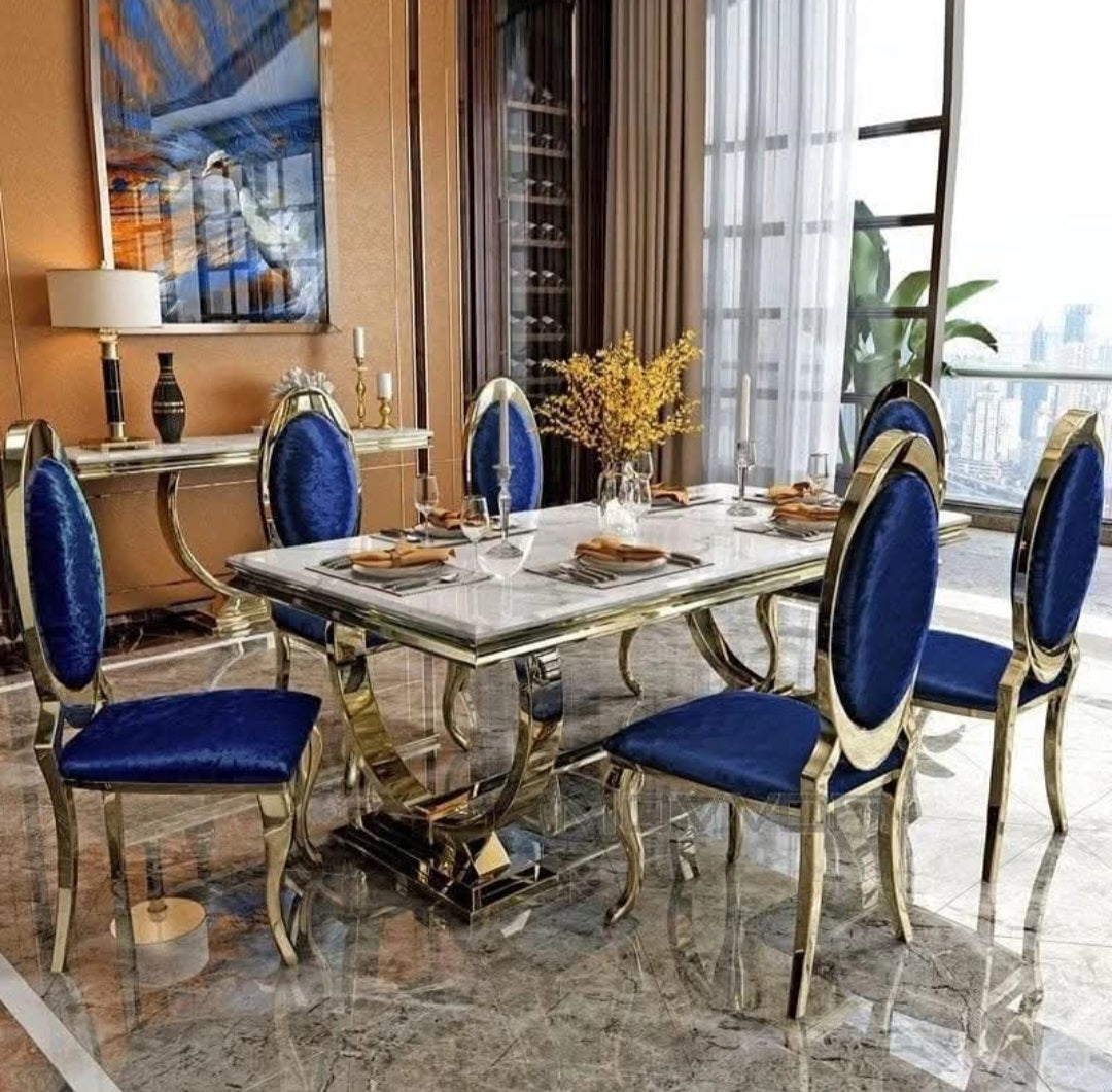 Gold 8 seater dining table