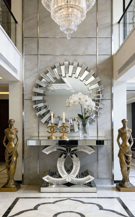 Silver Mirrored chanel console