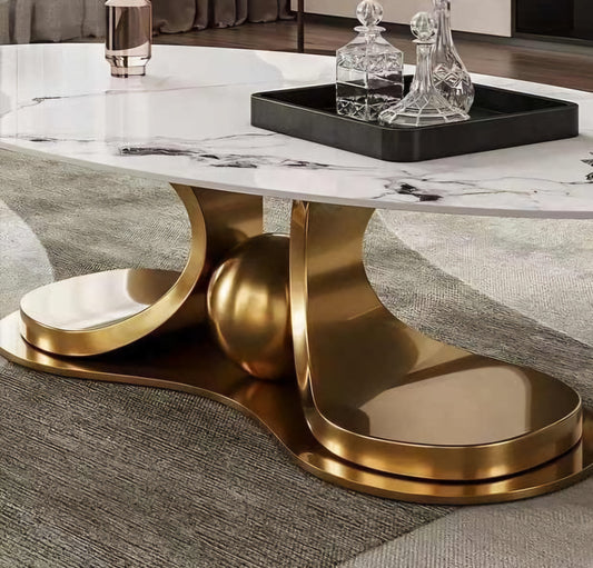 gold ball coffee table marble top