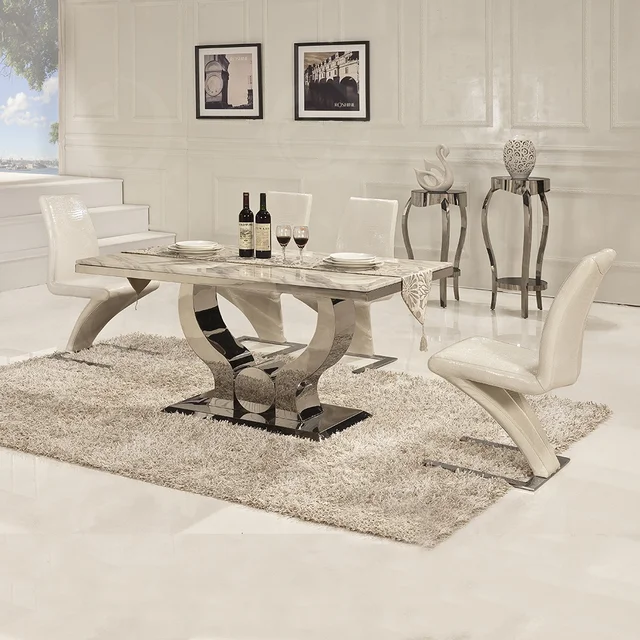 6 seater marble dining table