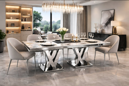 Silver LV dining table 