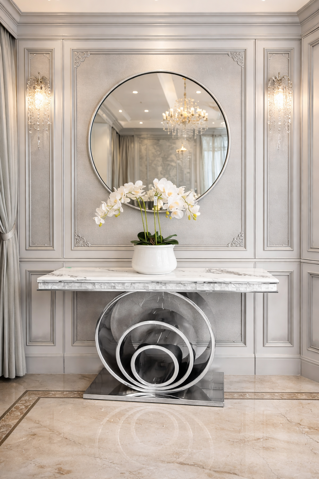 Silver console table 