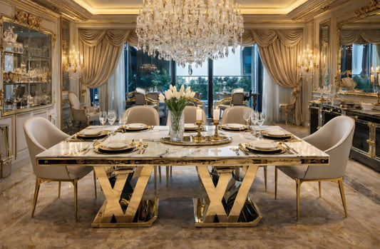Gold LV dining table 