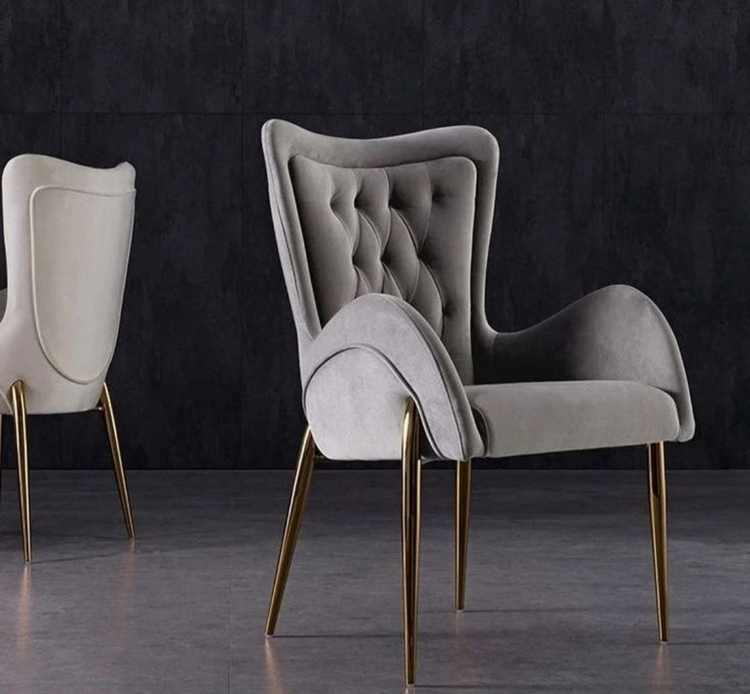 Grey and gold dining chair