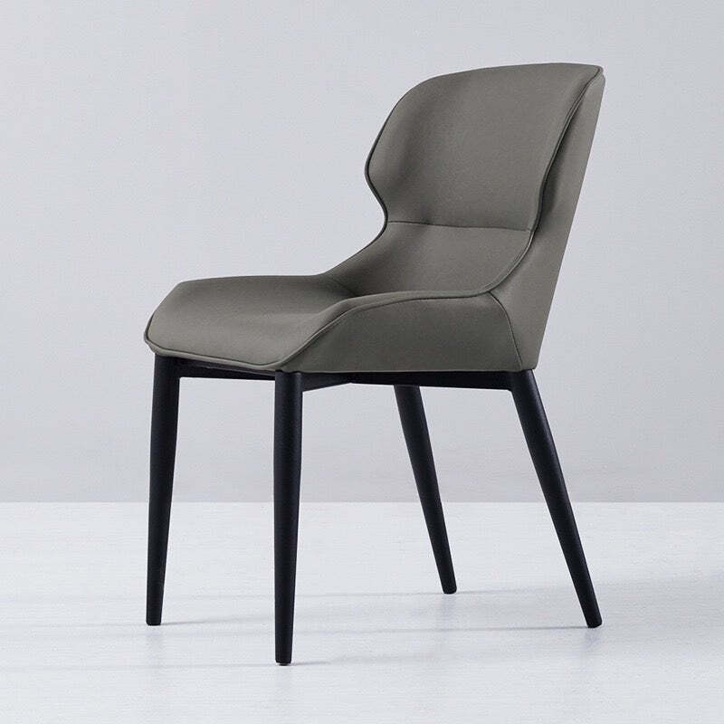 Pu grey leather dining chairs 