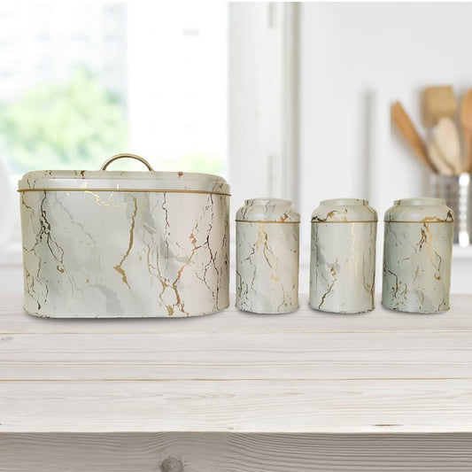 Marble bread bin & canister set