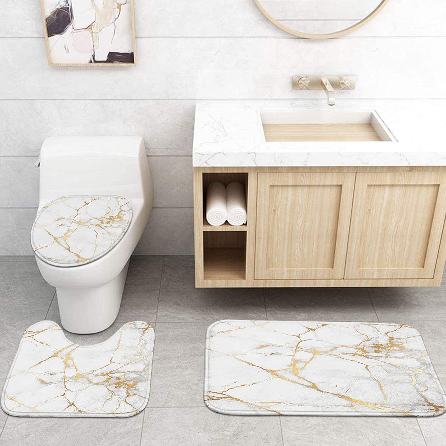 Luxury marble 3-piece bath sets