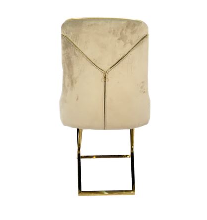 beige and gold velvet luxury dining chair