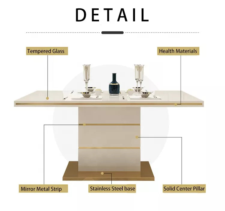 Emma 6/8 Seater Gold Dining Set