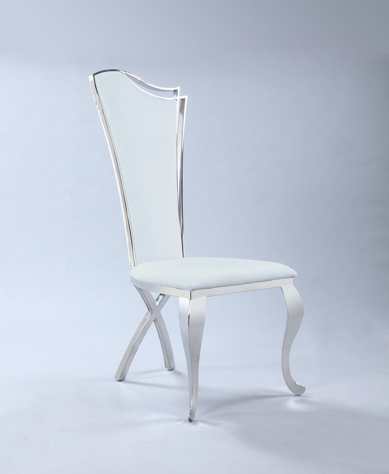 white silver luxury dining chair