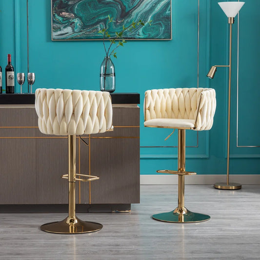luxury bar chairs white gold