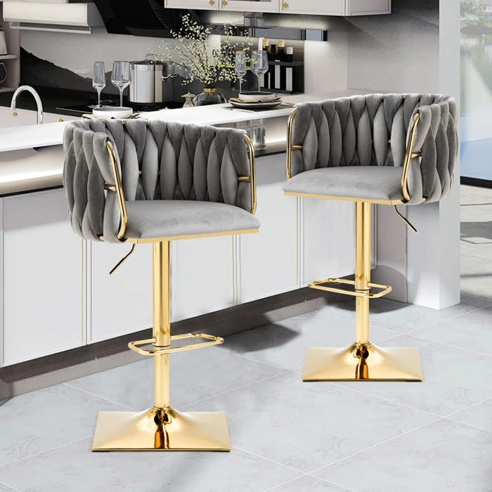 luxury bar chair grey gold