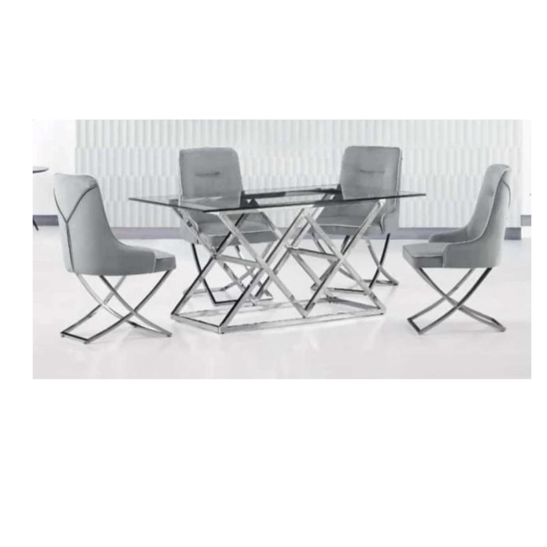 silver dining set velvet chair