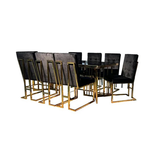 black and gold dining set