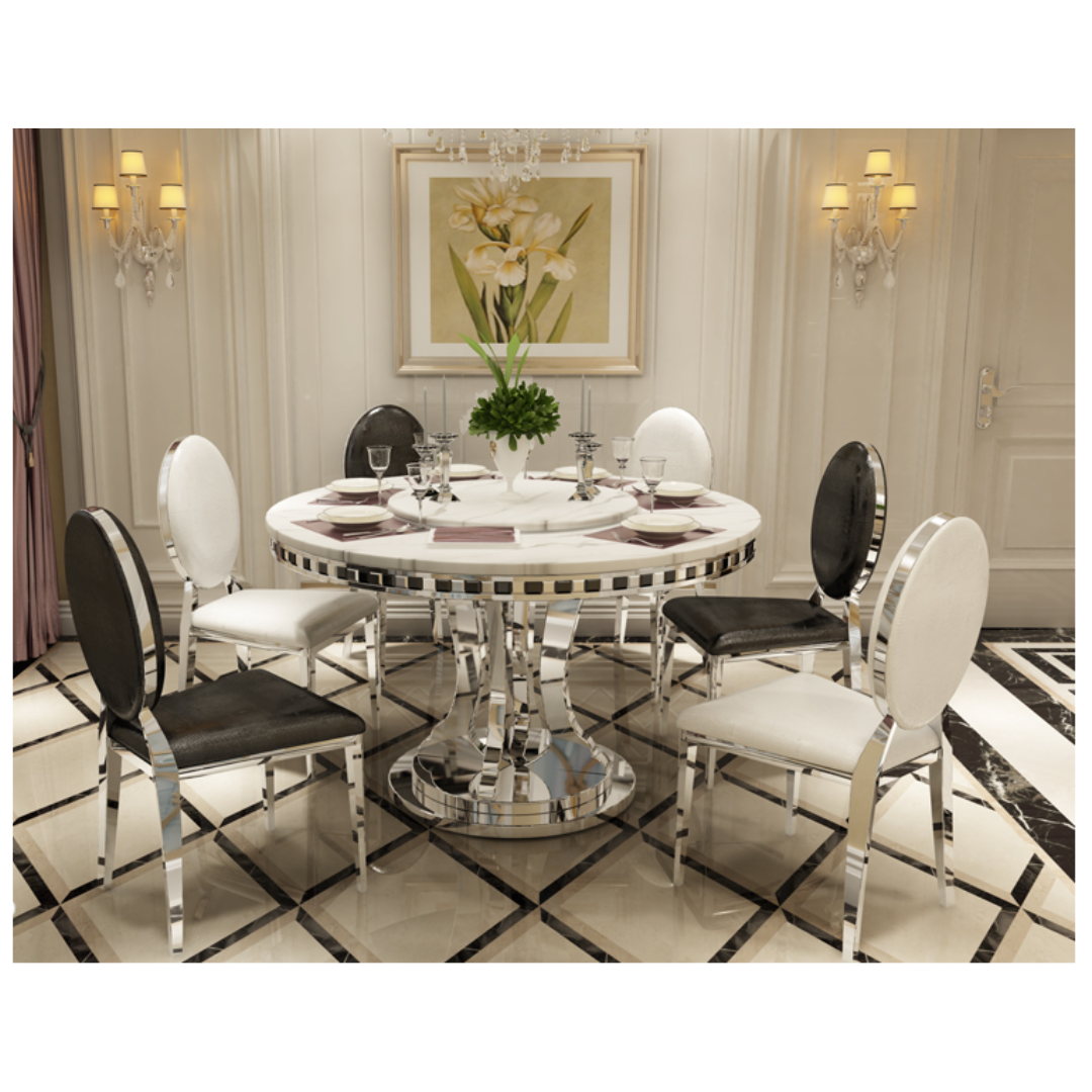 round marble dining table