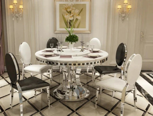 round marble dining set