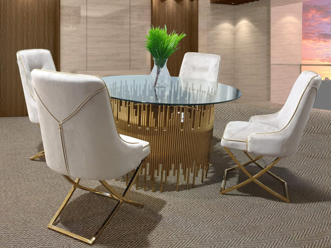 gold luxury dining set