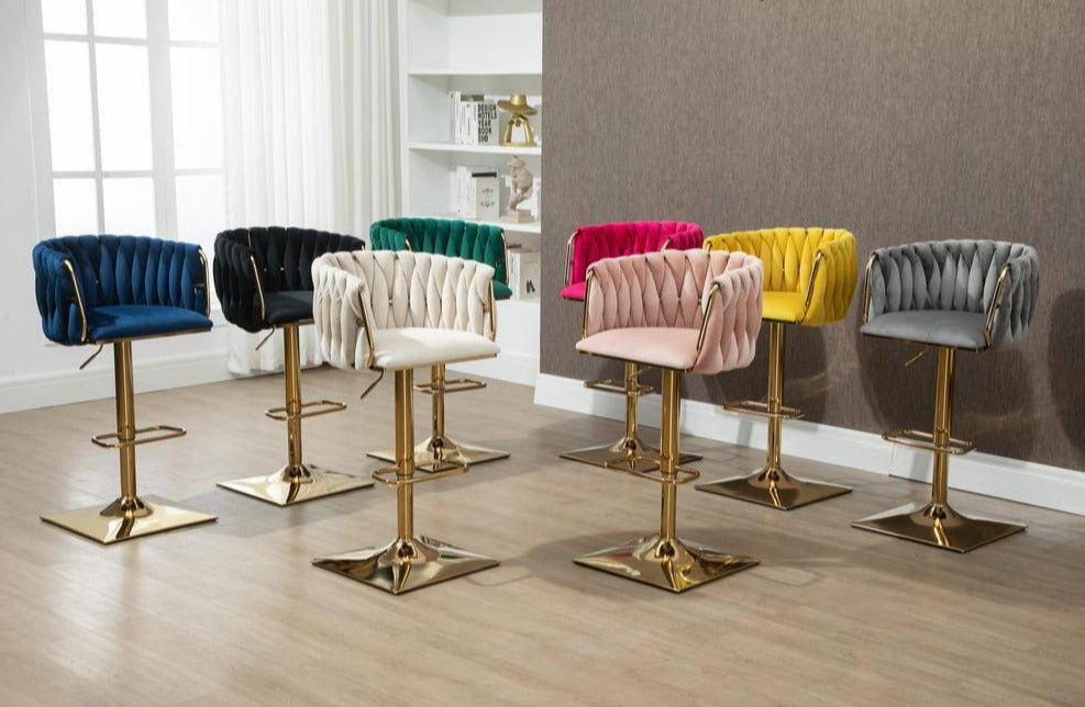 gold velvet bar chairs 