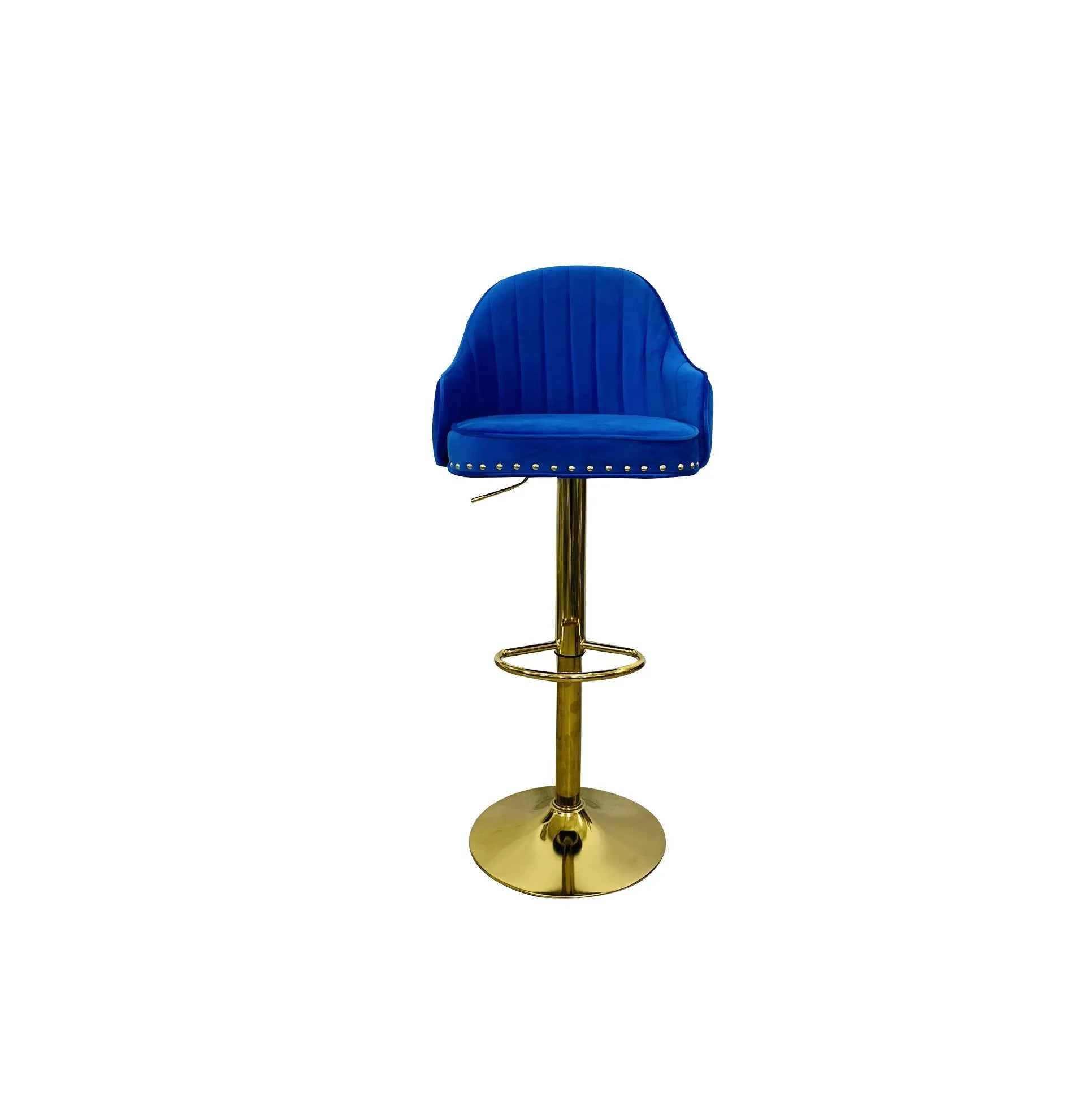 BLUE GOLD BAR CHAIRS