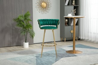 GREEN BLACK VELVET BAR STOOL