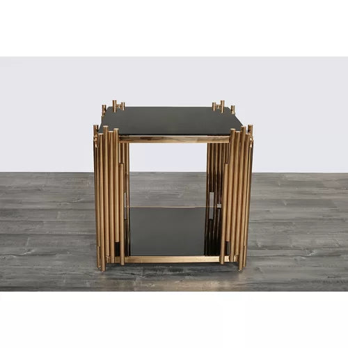 gold side table square