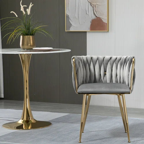 grey gold dining chair