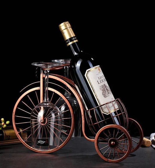 Bicycle Wine Rack with 2 Glass Holders
