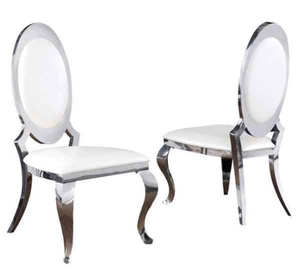 silver white luxury dining chair